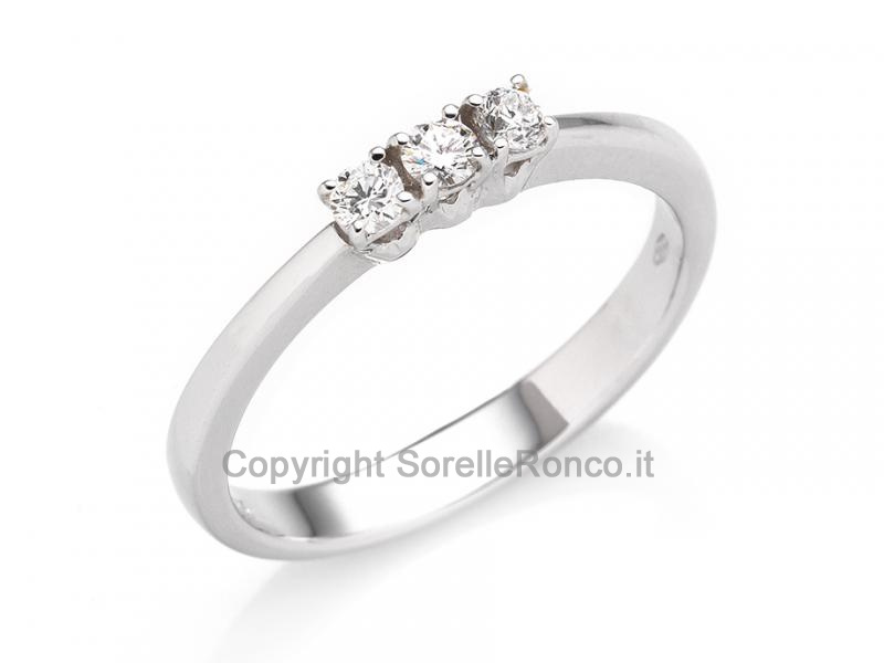 ANELLO TRILOGY ORO E DIAMANTI 0.18 CT