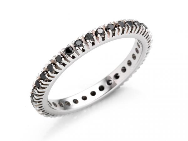 CF01829 - Anello Eternity Diamanti Neri 0.36 Ct