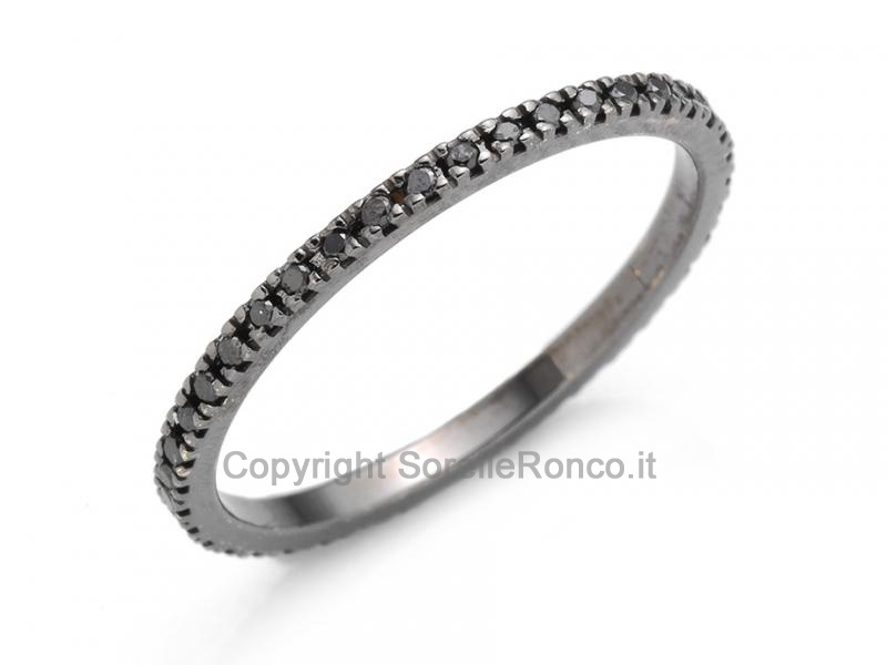 ANELLO ETERNITY CON DIAMANTI NERI 