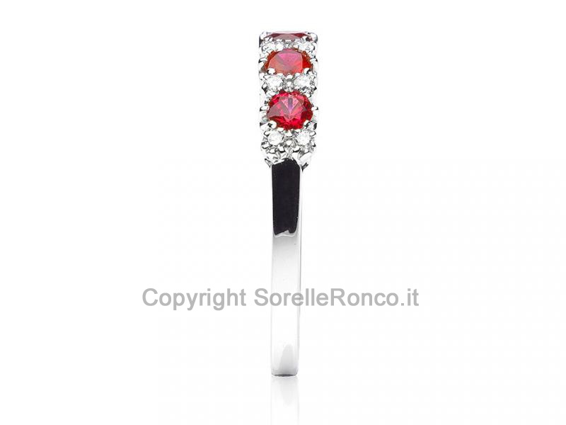ANELLO ORO DIAMANTI E RUBINO 0.70 CT