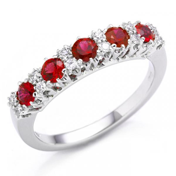 CF01844 - Anello Oro Diamanti e Rubino 0.70 Ct