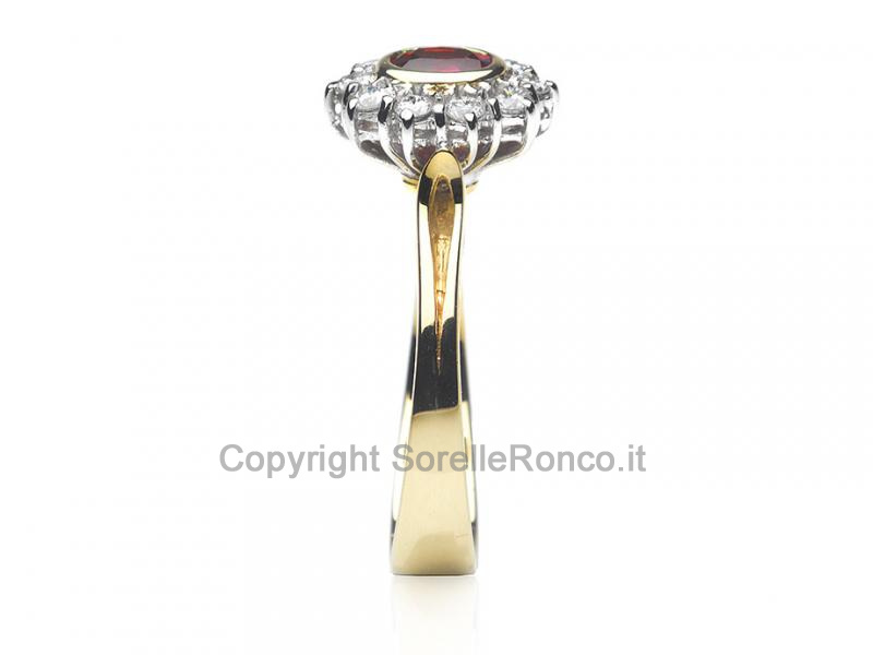 ANELLO CON DIAMANTI E RUBINO 0.39 CT