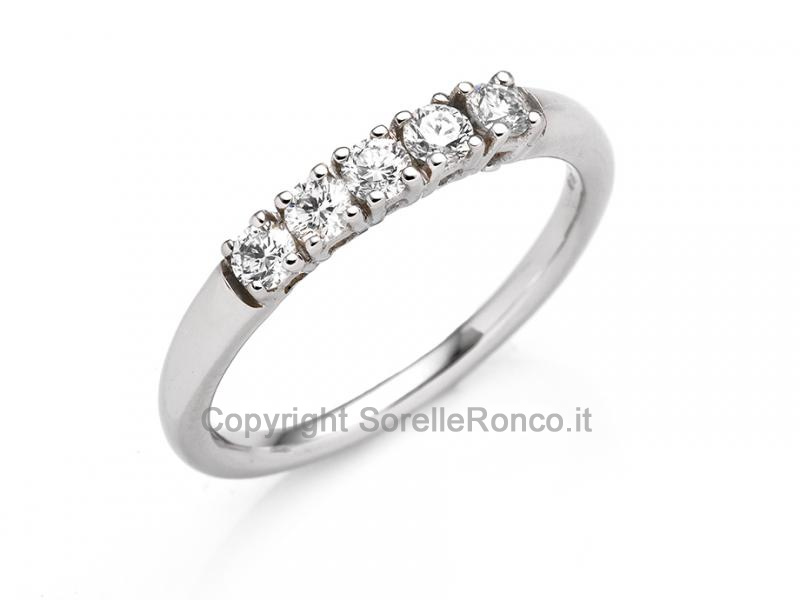 ANELLO RIVIERA ORO E DIAMANTI DA 0.44 CT