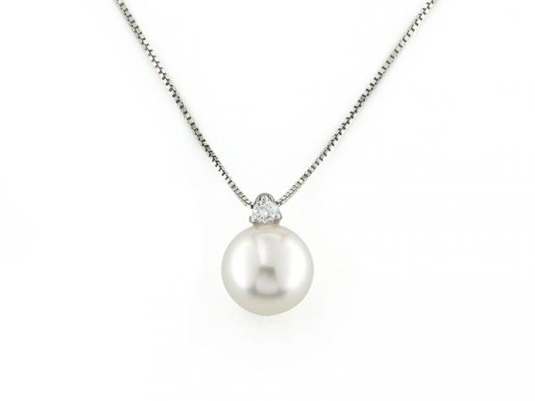 CF01855 - Collana Oro Diamante e Perla ø 7.5-8 mm