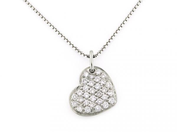 CF01863 - Collana Pendente Cuore e Diamanti 0.48Ct