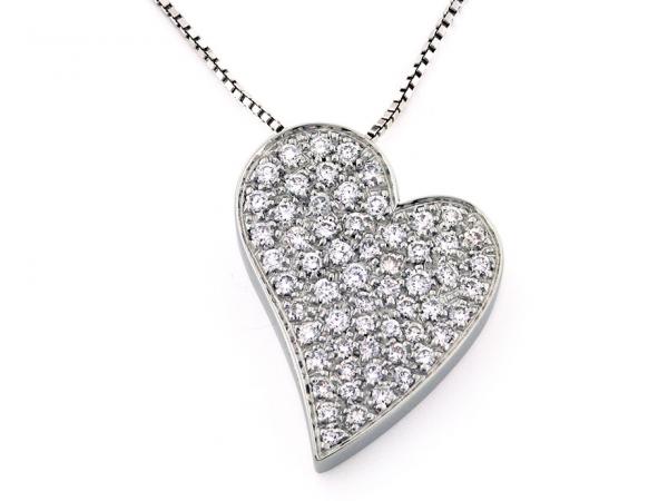 CF01864 - Collana Pendente Cuore e Diamanti 0.90Ct