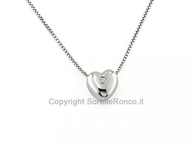 COLLANA PENDENTE CUORE PUNTOLUCE 0.01 CT