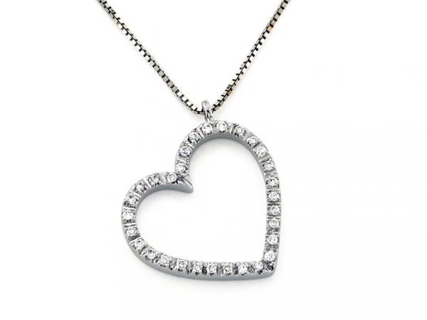 CF01868 - Collana Pendente Cuore e Diamanti 0.30Ct