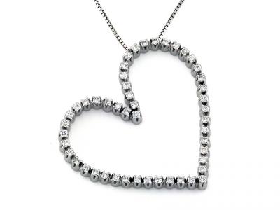 Collana Pendente Cuore e Diamanti 0.36Ct