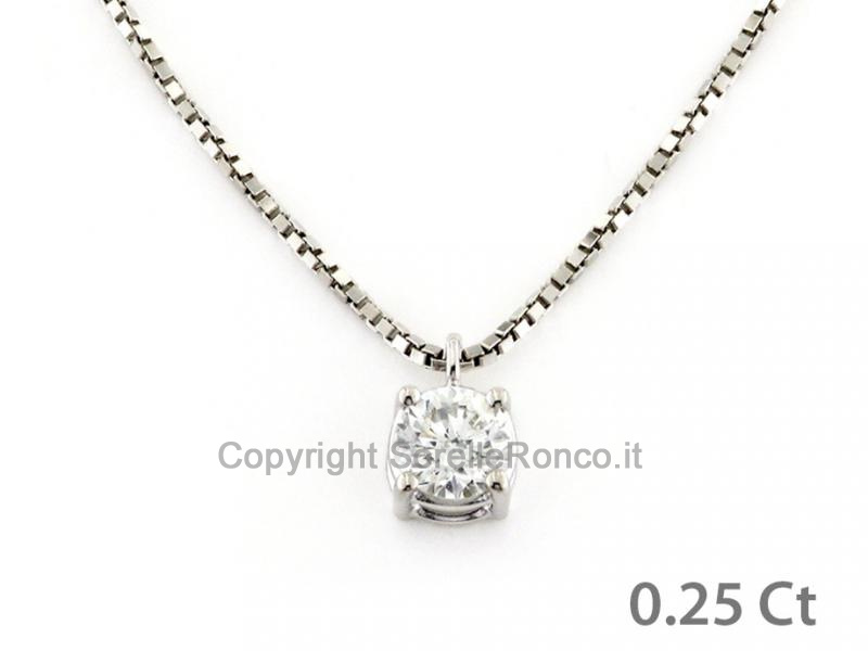 COLLANA PUNTOLUCE CON DIAMANTE 0.25 CT