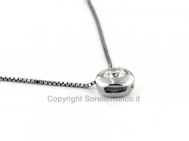 COLLANA PUNTO LUCE ZIRCONE Ø 4 MM