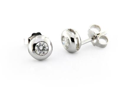 Orecchini Oro 18 kt e Zirconi ø 3 mm