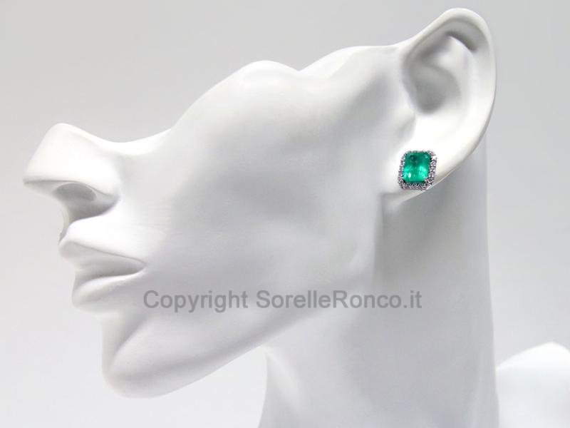ORECCHINI DIAMANTI E SMERALDI 4.29 CT