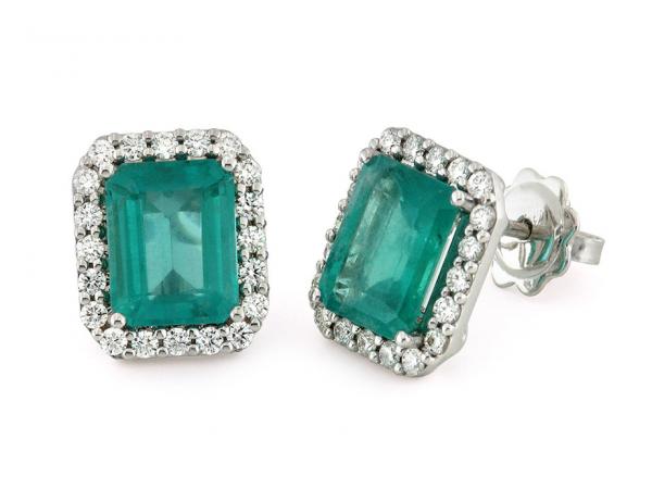 CF01888 - Orecchini Diamanti e Smeraldi 4.29 Ct