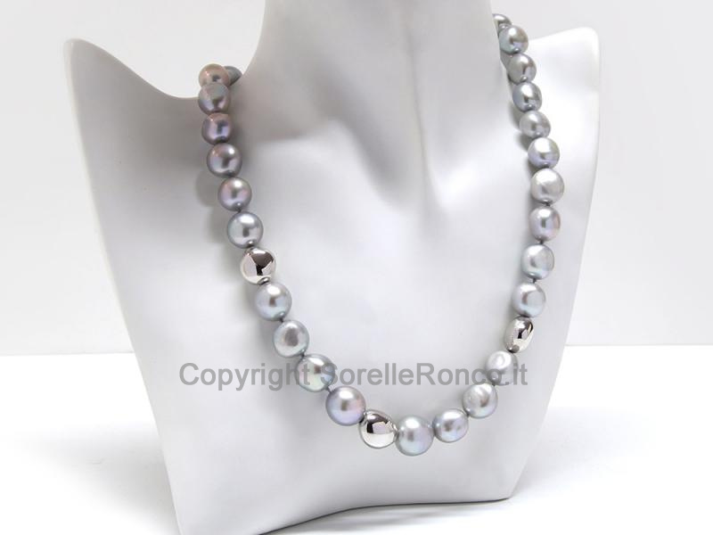 COLLANA CON PERLE A BOTTONE DEGRADÉ