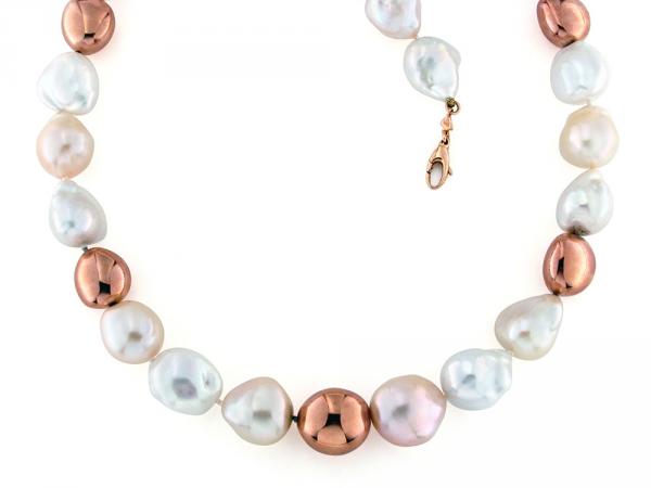 CF01892 - Collana con Perle Barocche e Oro Rosa