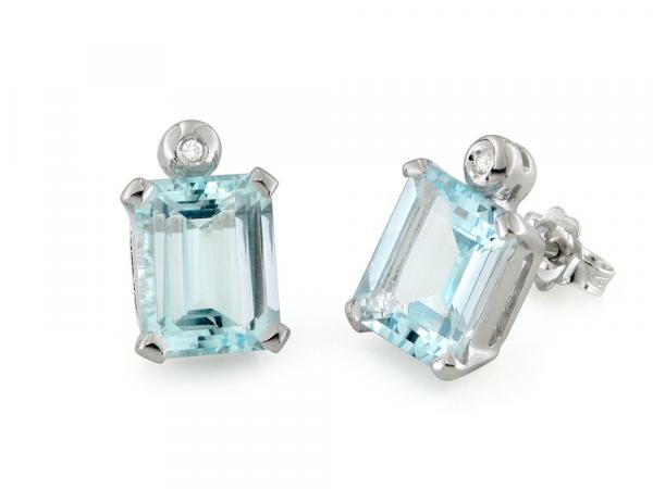 CF01903 - Orecchini Oro Bianco Acquamarina 6.00 Ct