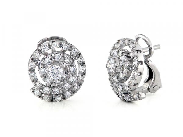 CF01908 - Orecchini a Lobo Oro Bianco e Diamanti