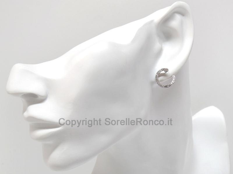 ORECCHINI CERCHI ORO BIANCO E DIAMANTI