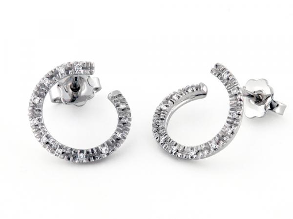 CF01909 - Orecchini Cerchi Oro Bianco e Diamanti