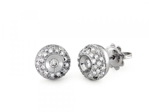 CF01910 - Orecchini a Lobo Oro Bianco e Diamanti