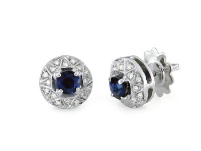 Orecchini Diamanti e Zaffiri 1.07 Ct