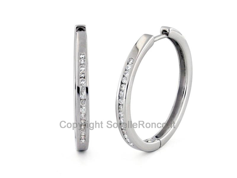 ORECCHINI CERCHIO ORO E DIAMANTI 0.52 CT