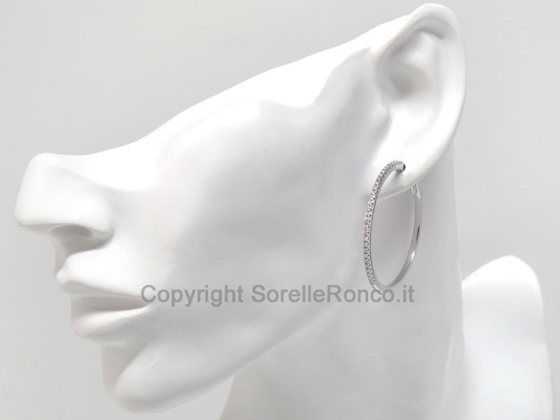 ORECCHINI CERCHIO ORO E DIAMANTI 0.42 CT