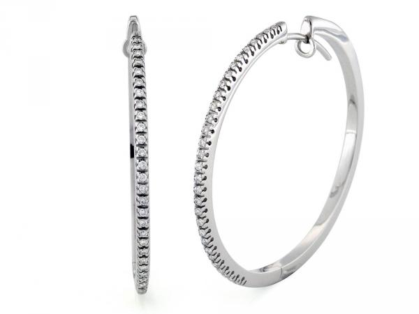 CF01914 - Orecchini Cerchio Oro e Diamanti 0.42 Ct