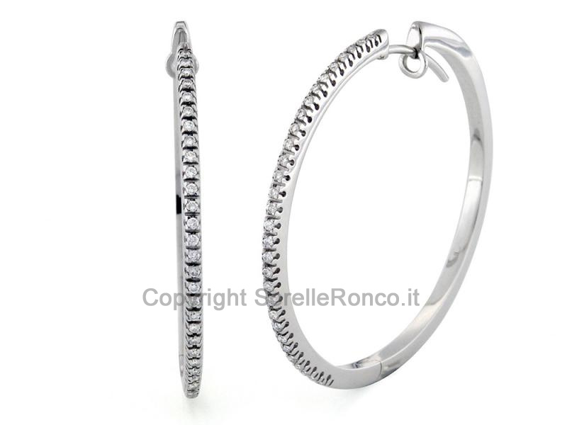 ORECCHINI CERCHIO ORO E DIAMANTI 0.42 CT