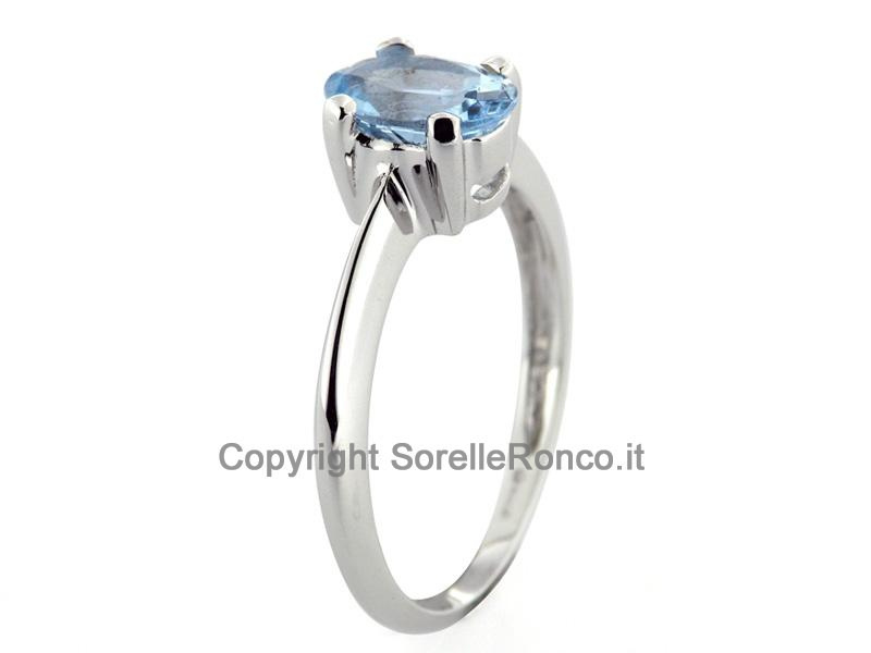 ANELLO IN ORO CON ACQUAMARINA NATURALE 0.70 CT