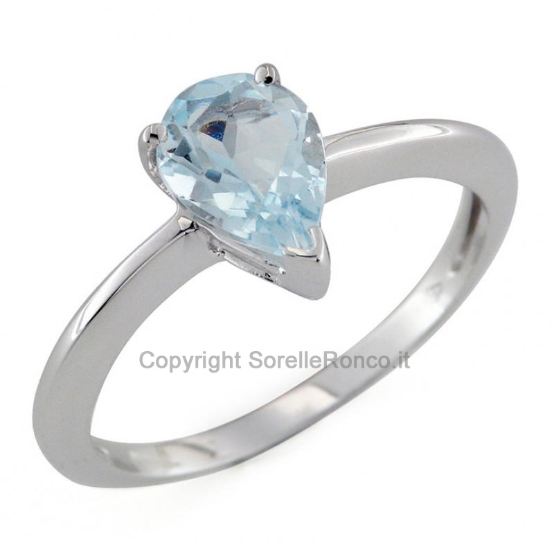 ANELLO IN ORO CON ACQUAMARINA 6X8
