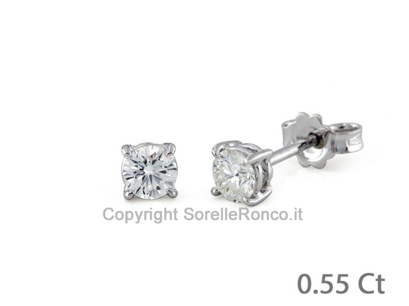 ORECCHINI PUNTOLUCE ORO BIANCO E DIAMANTI 0.55 CT