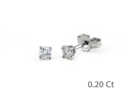 Orecchini Oro Bianco e Diamanti 0.20Ct