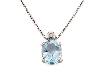 Collana con Pendente Acquamarina 2.40 Ct