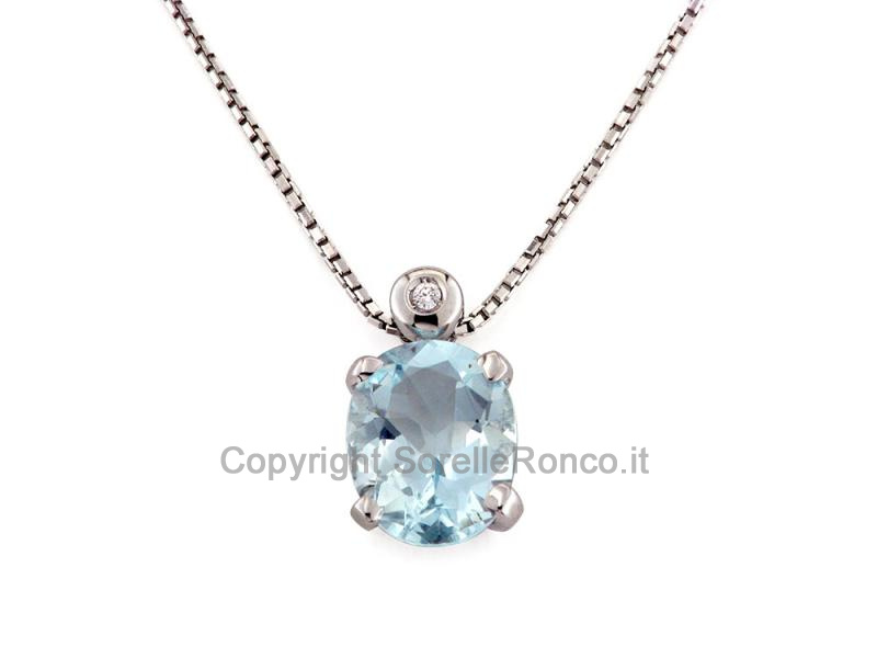 COLLANA CON PENDENTE ACQUAMARINA 2.40 CT