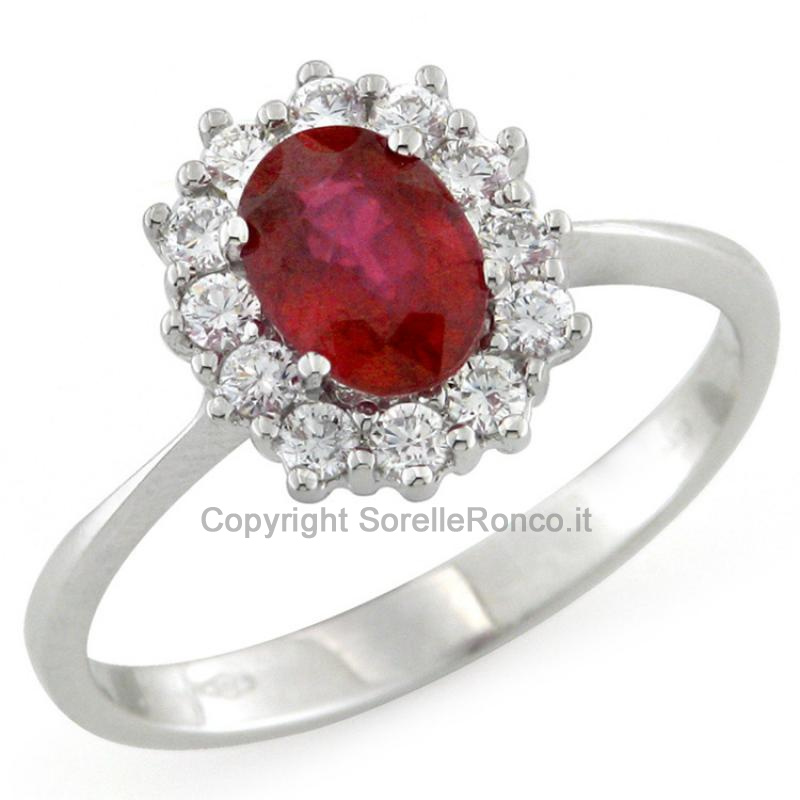 ANELLO ORO DIAMANTI E RUBINO 0.90-1.20 CT
