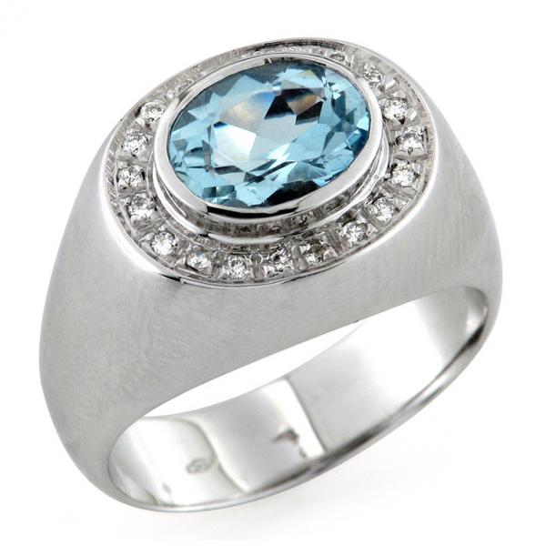 CF01947 - Anello in Oro Bianco Acquamarina 1.20 Ct