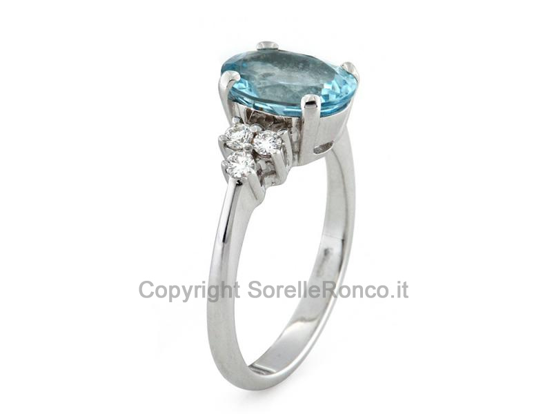 ANELLO IN ORO BIANCO ACQUAMARINA 2.20 CT