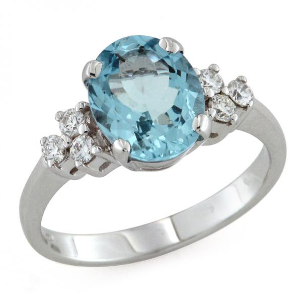 CF01948 - Anello in Oro Bianco Acquamarina 2.20 Ct