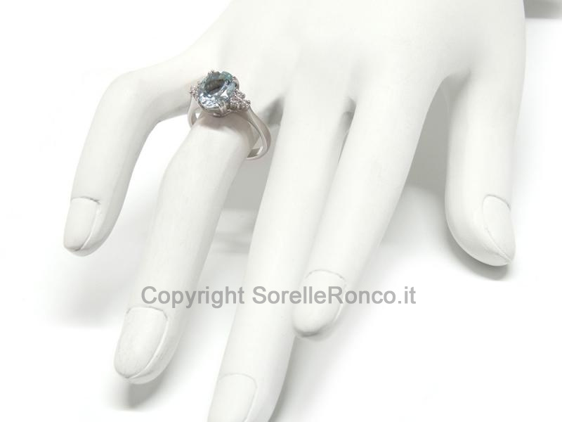 ANELLO IN ORO BIANCO ACQUAMARINA 2.00 CT