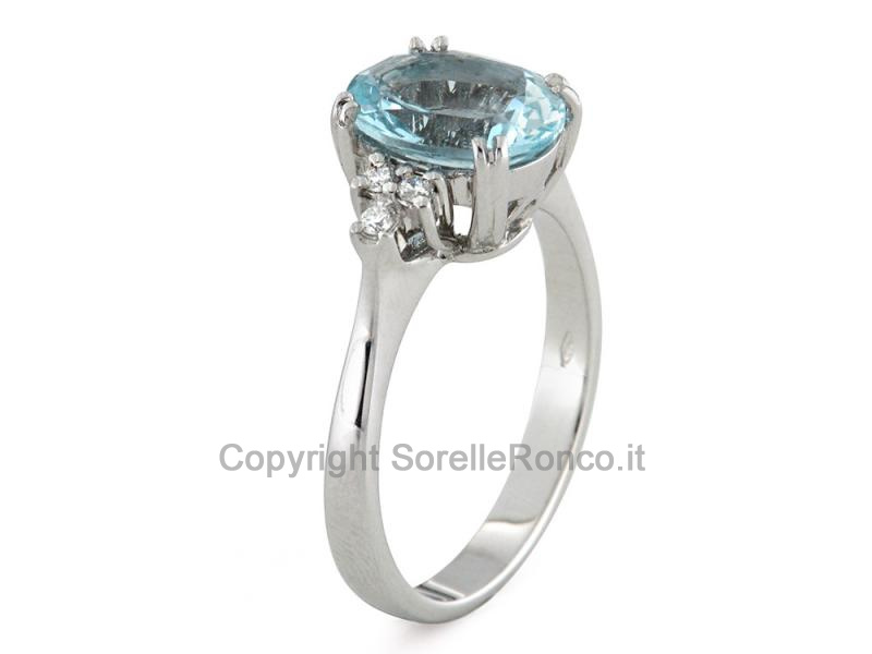 ANELLO IN ORO BIANCO ACQUAMARINA 2.00 CT