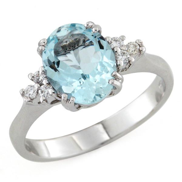 CF01949 - Anello in Oro Bianco Acquamarina 2.00 Ct