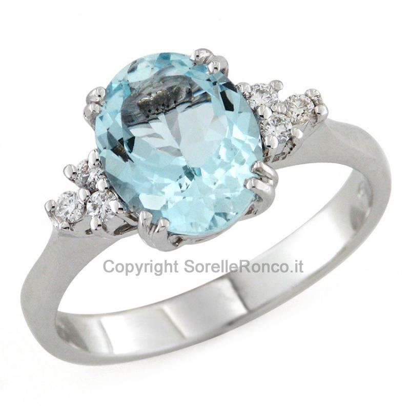ANELLO IN ORO BIANCO ACQUAMARINA 2.00 CT