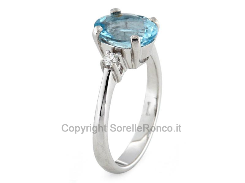 ANELLO IN ORO BIANCO ACQUAMARINA 2.30 CT