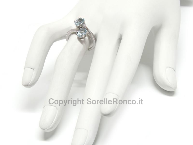 ANELLO IN ORO BIANCO ACQUAMARINA 1.40 CT