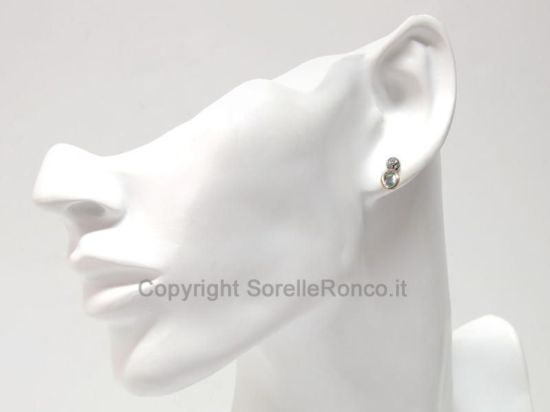ORECCHINI ORO BICOLOR ACQUAMARINA 0.84CT