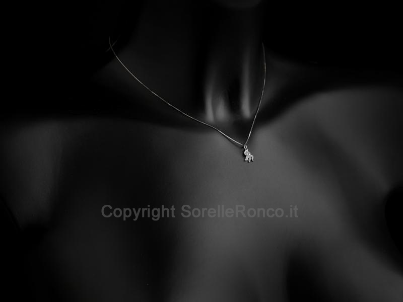 COLLANA POLIPO E PAVÉ DIAMANTI 0.08 CT