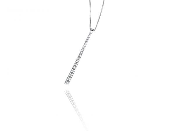 CF01958 - Collana Pendente Oro Bianco 18 Kt e Diamanti
