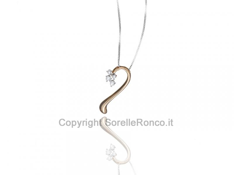 COLLANA ORO BIANCO CON PENDENTE E DIAMANTI